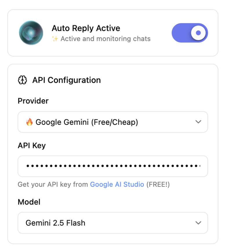 Free4Talk Auto-Reply Extension Screenshot